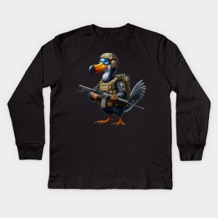 Tactical Dodo Bird Kids Long Sleeve T-Shirt